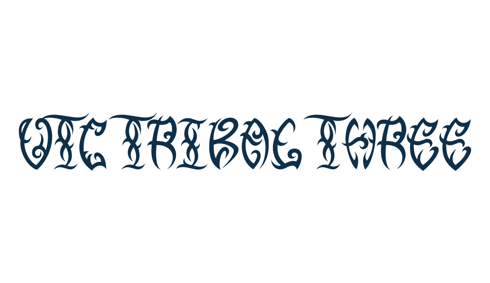 VTC Tribal Three, various font preview