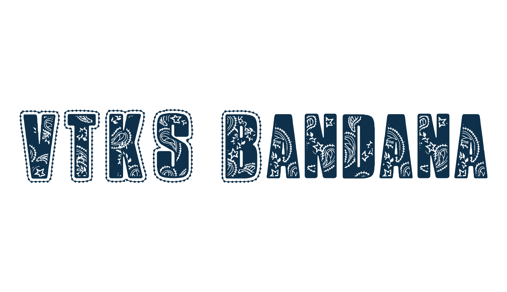 VTKS Bandana, fancy decorative font preview