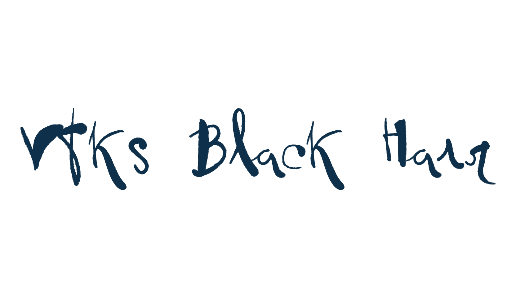 Vtks Black Hair, handwriting font preview