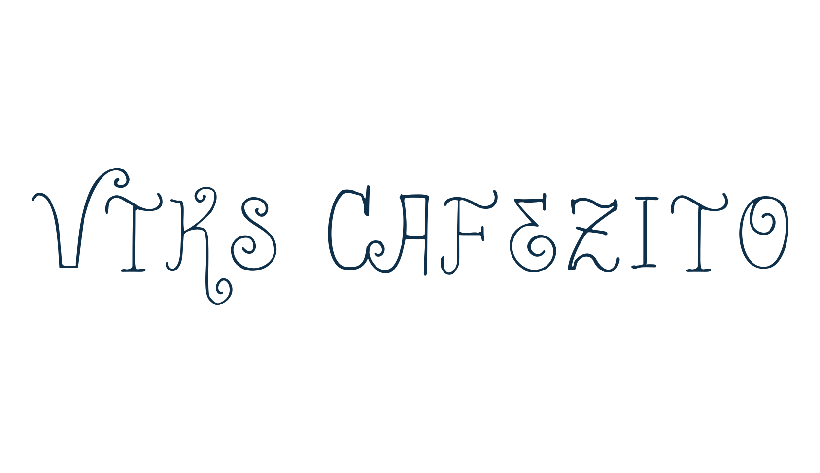 Vtks Cafezito, fancy curly decorative font preview