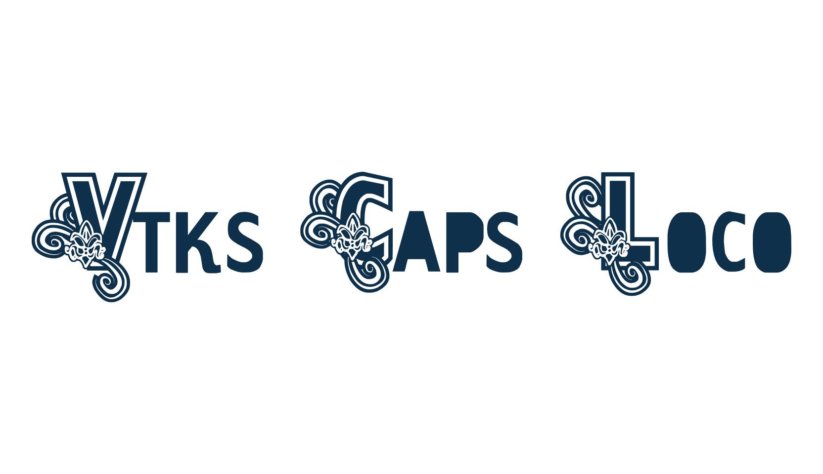 Vtks Caps Loco, initials font preview