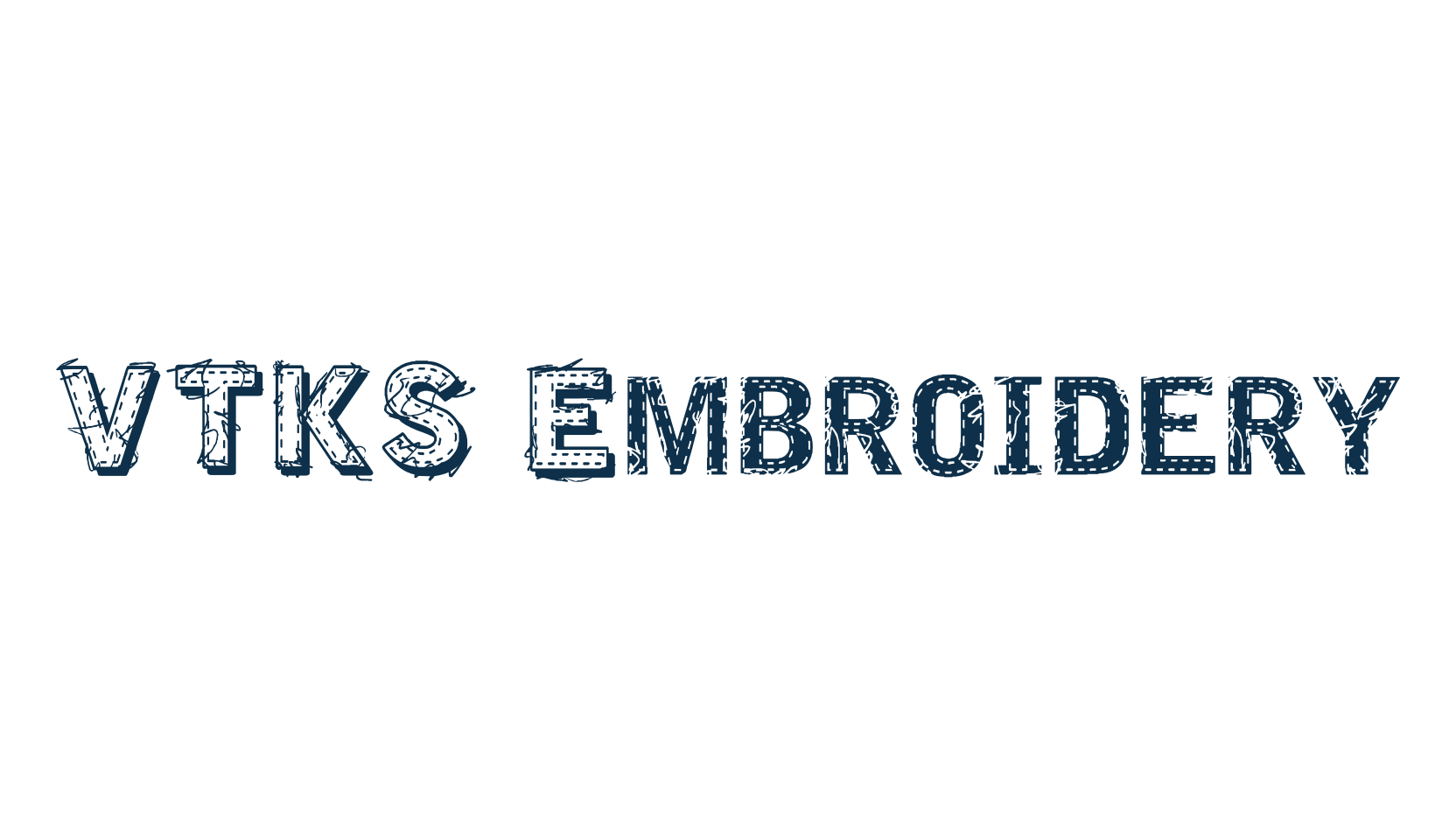 VTKS Embroidery, fancy decorative font preview