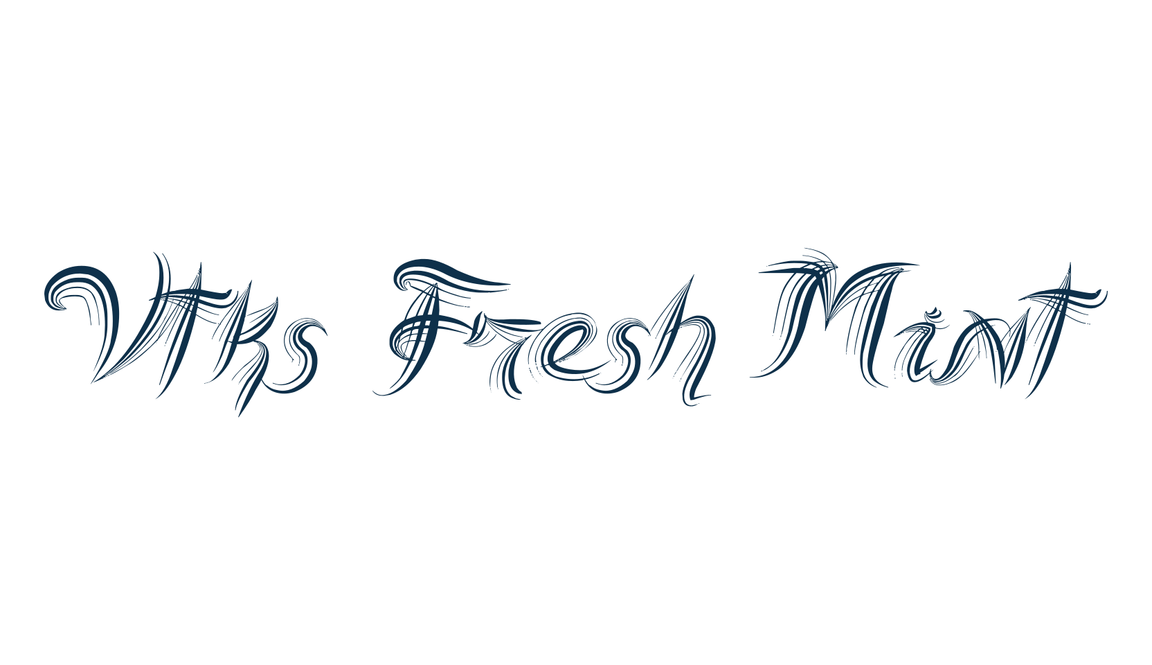 Vtks Fresh Mint, fancy various decorative script calligraphy font preview