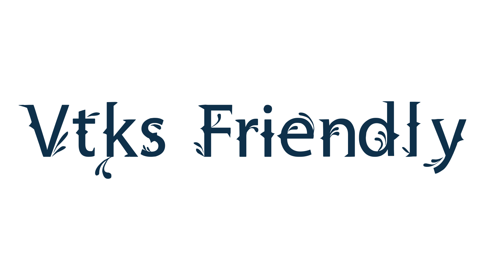 Vtks Friendly, fancy decorative font preview