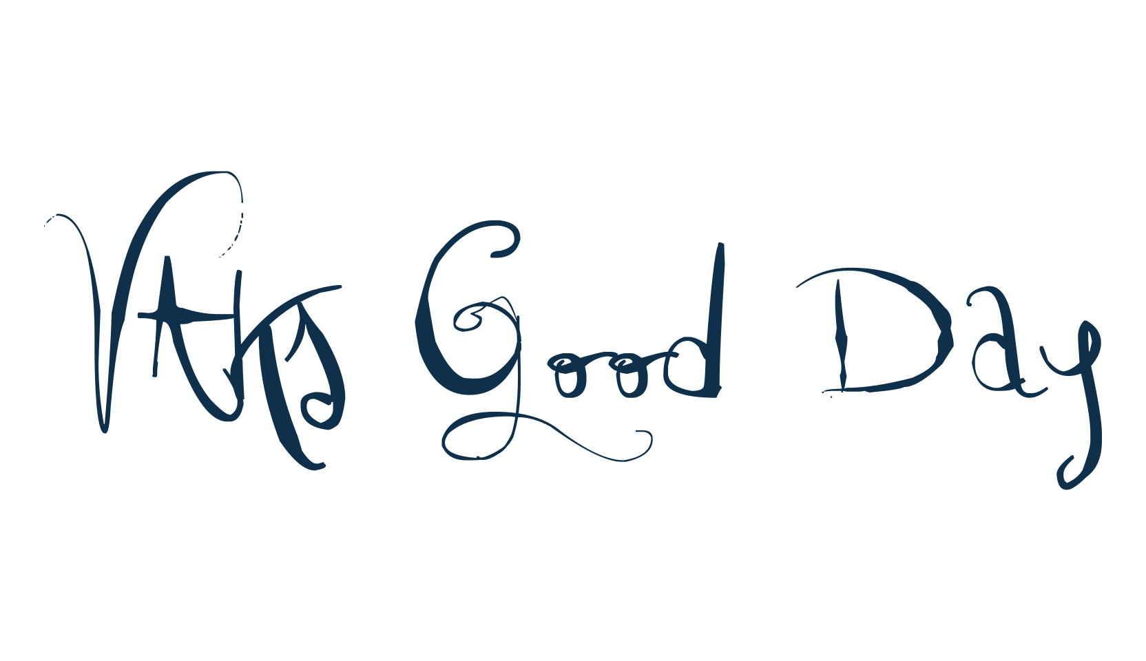 Vtks Good Day, fancy various decorative script calligraphy font preview