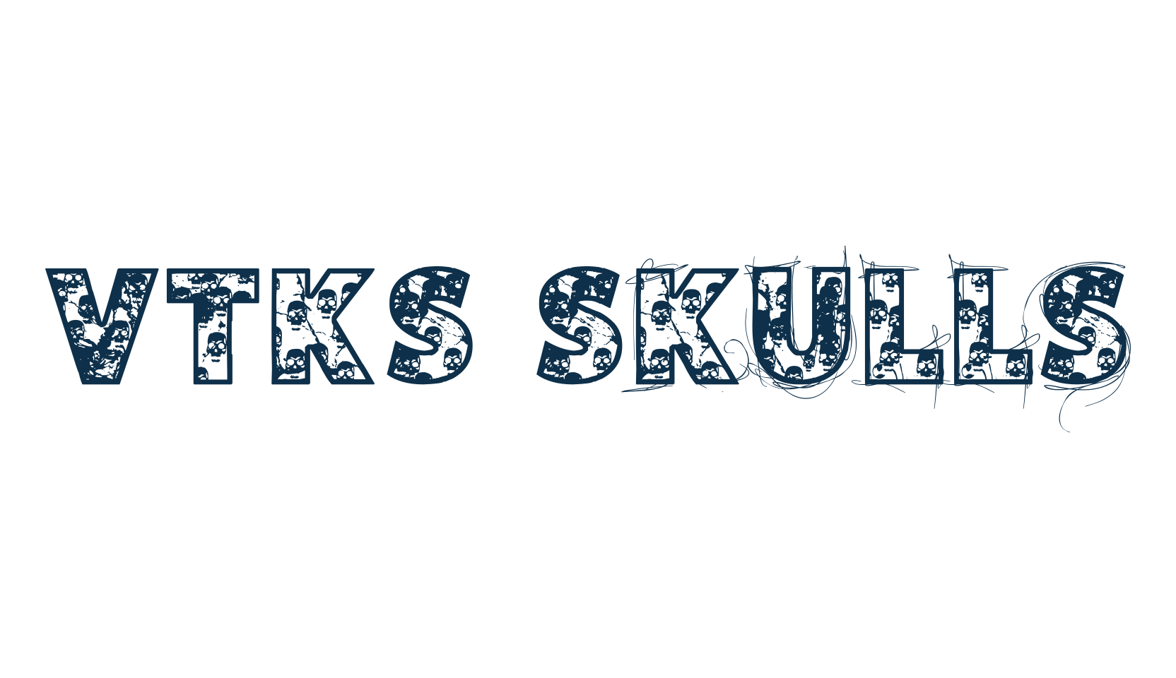 VTKS Skulls, decorative font preview