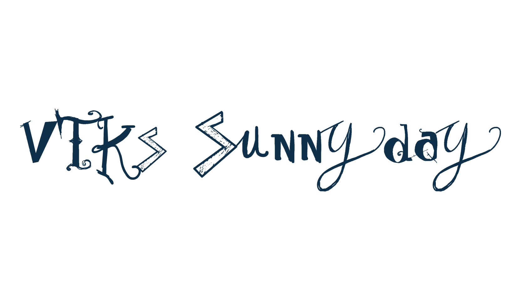 Vtks Sunny Day, fancy decorative font preview
