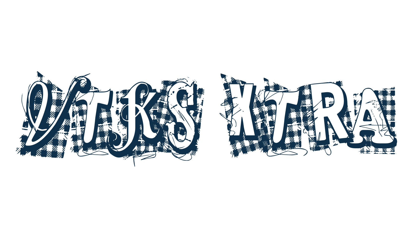 VTKS Xtra, fancy decorative font preview