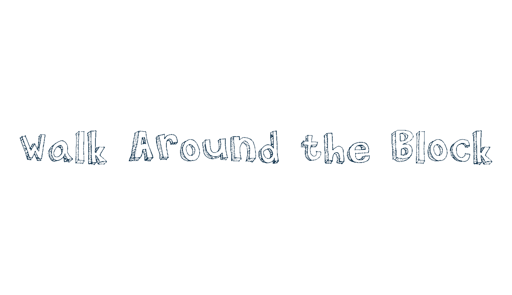 Walk Around the Block, fancy various decorative font preview