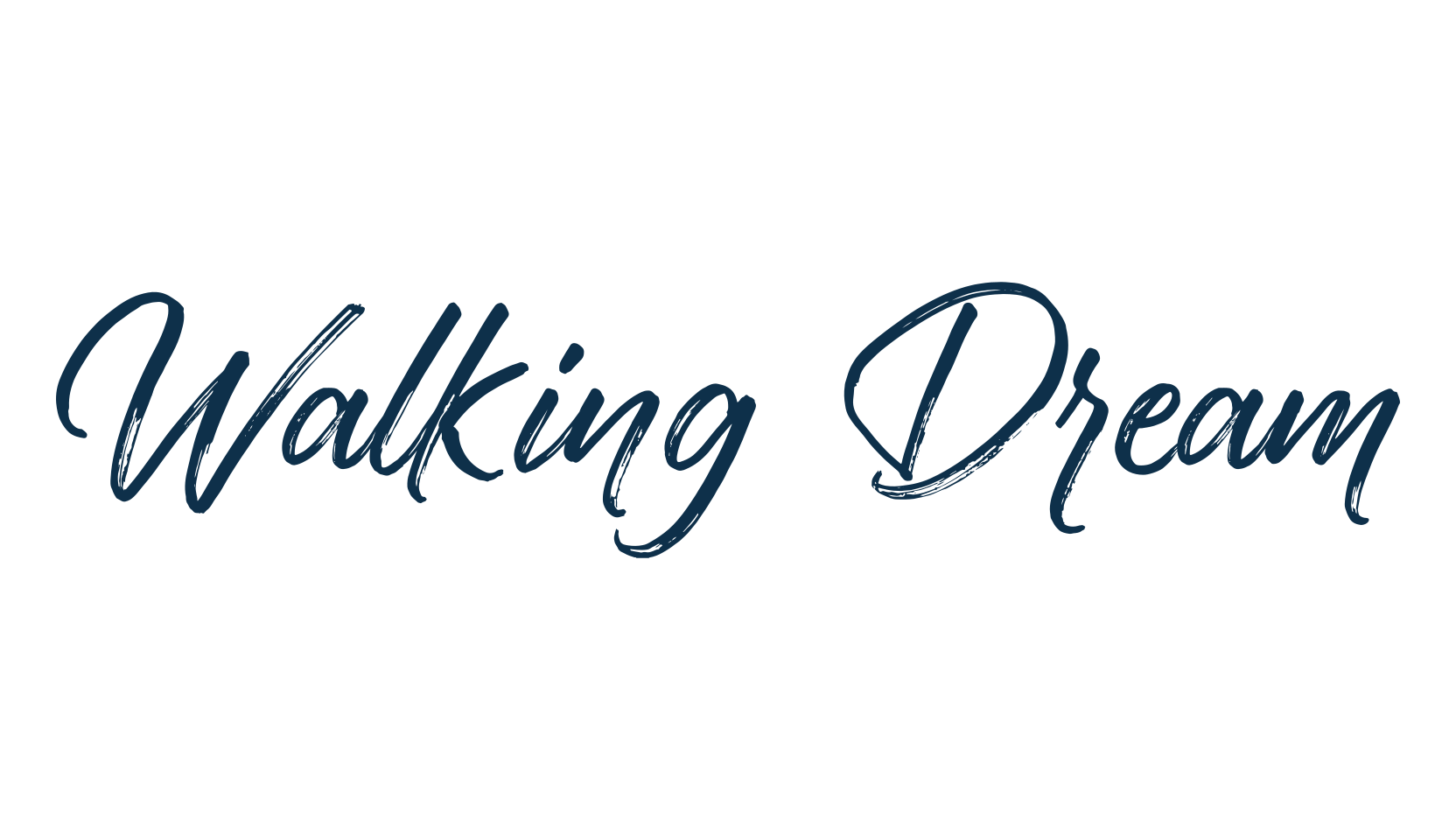 Walking Dream, script brush fancy decorative calligraphy font preview