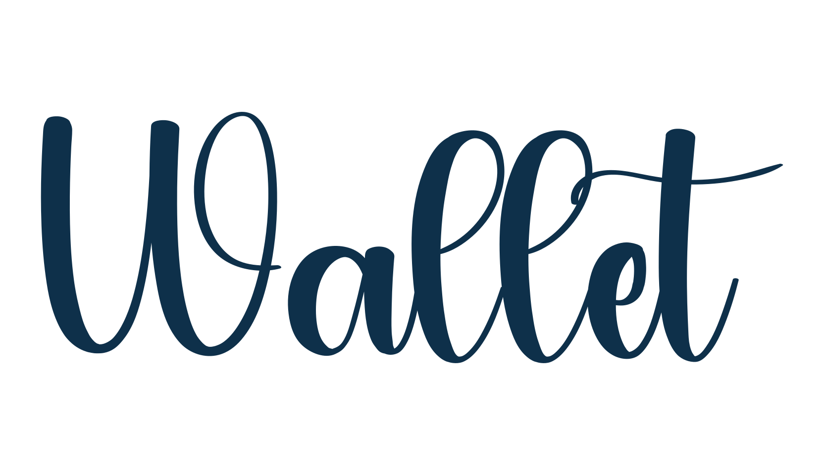 Wallet, calligraphy font preview