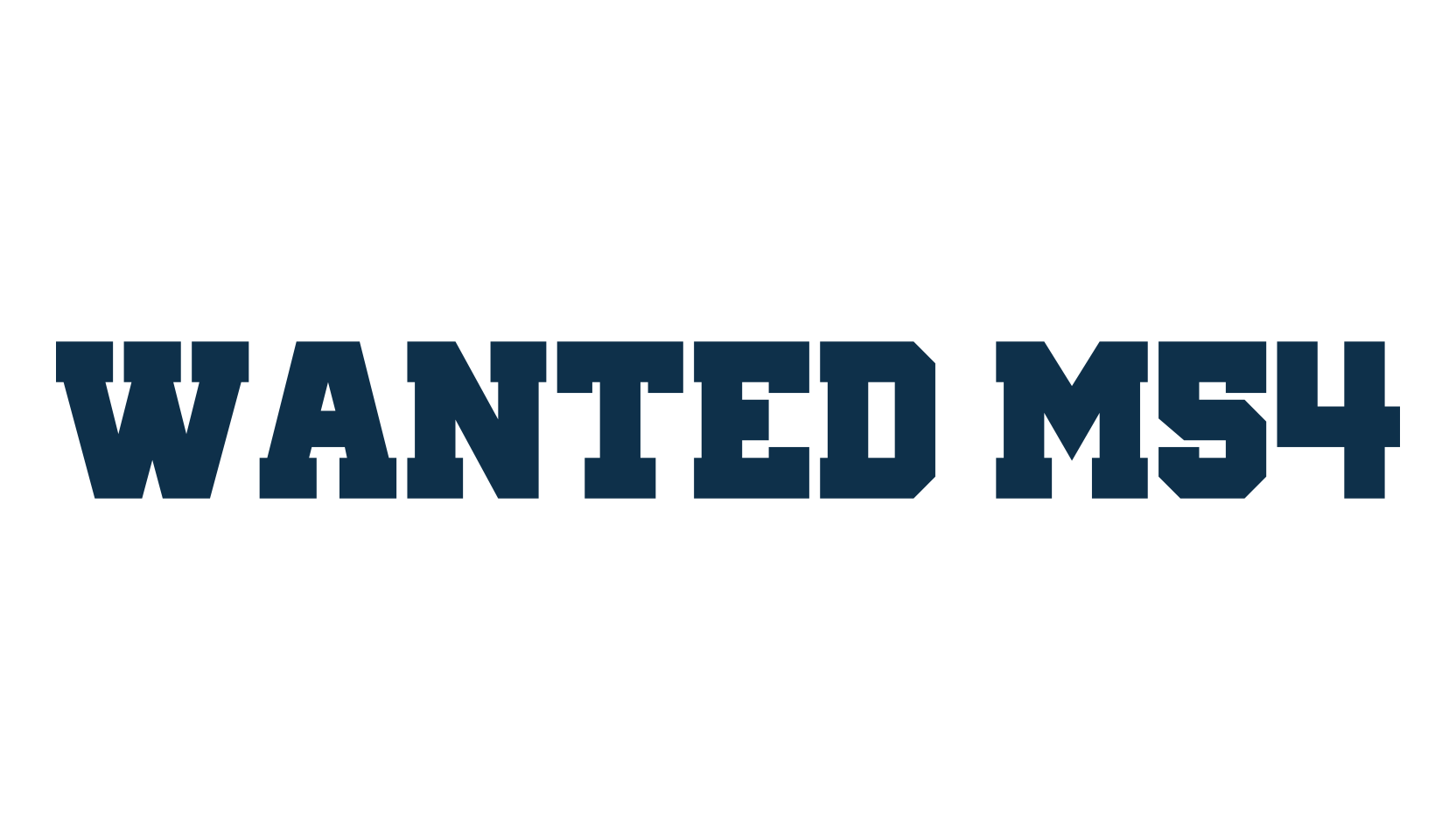 Wanted M54, old school font preview