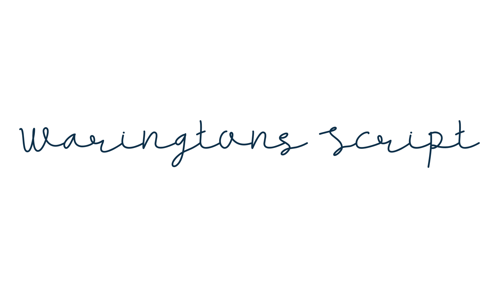 Waringtons Script, handwriting font preview