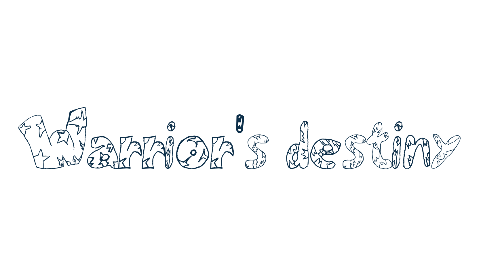 Warrior's Destiny, fancy cartoon decorative font preview