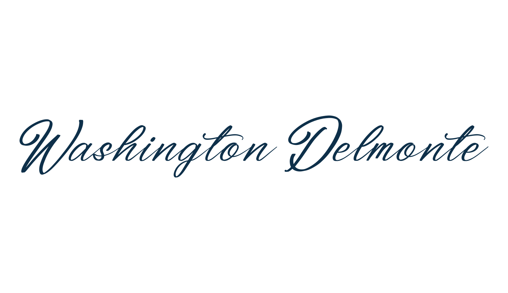 Washington Delmonte, calligraphy font preview