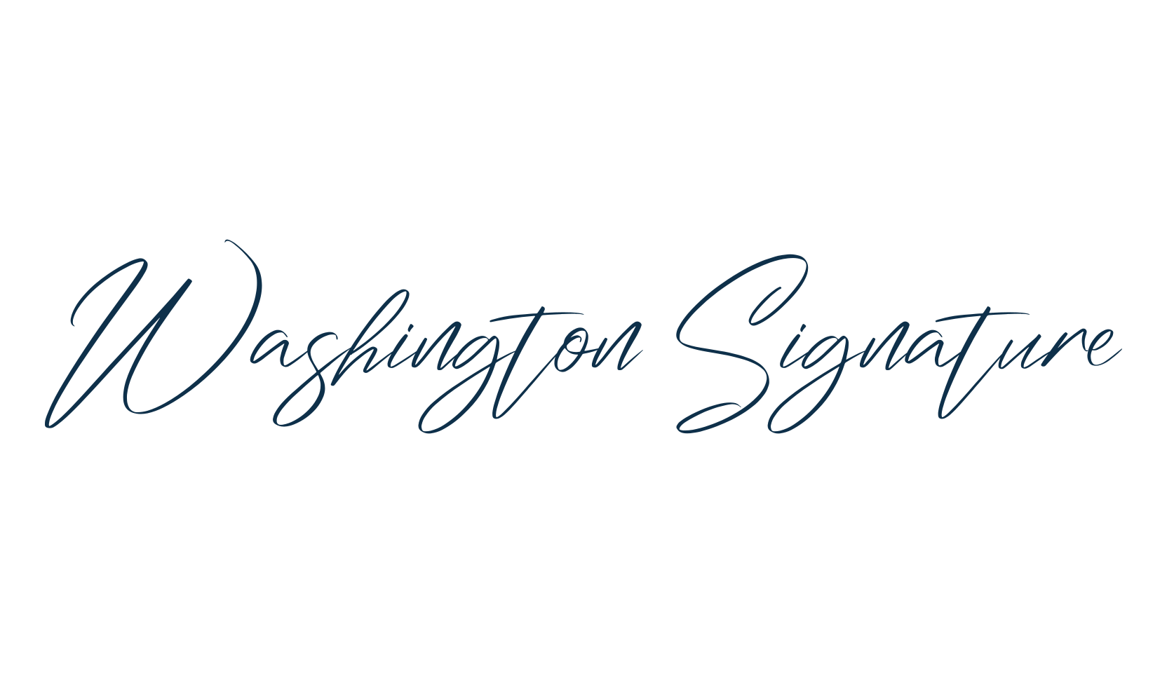 Washington Signature, script handwritten fancy decorative calligraphy font preview