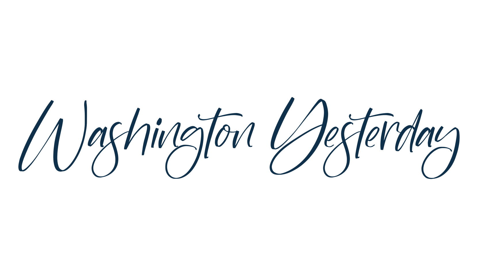 Washington Yesterday, script handwritten fancy decorative calligraphy font preview