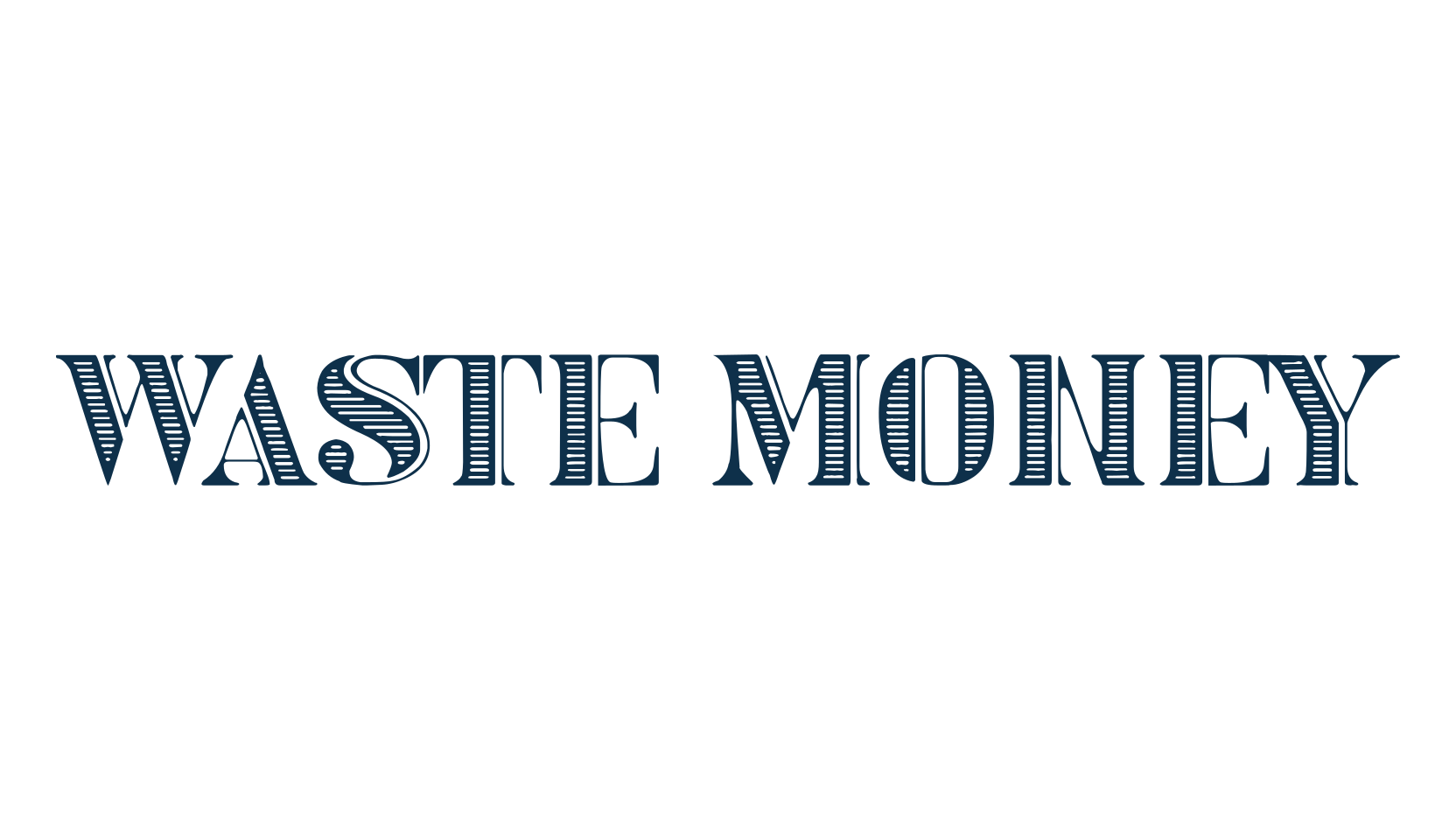 Waste Money, retro font preview