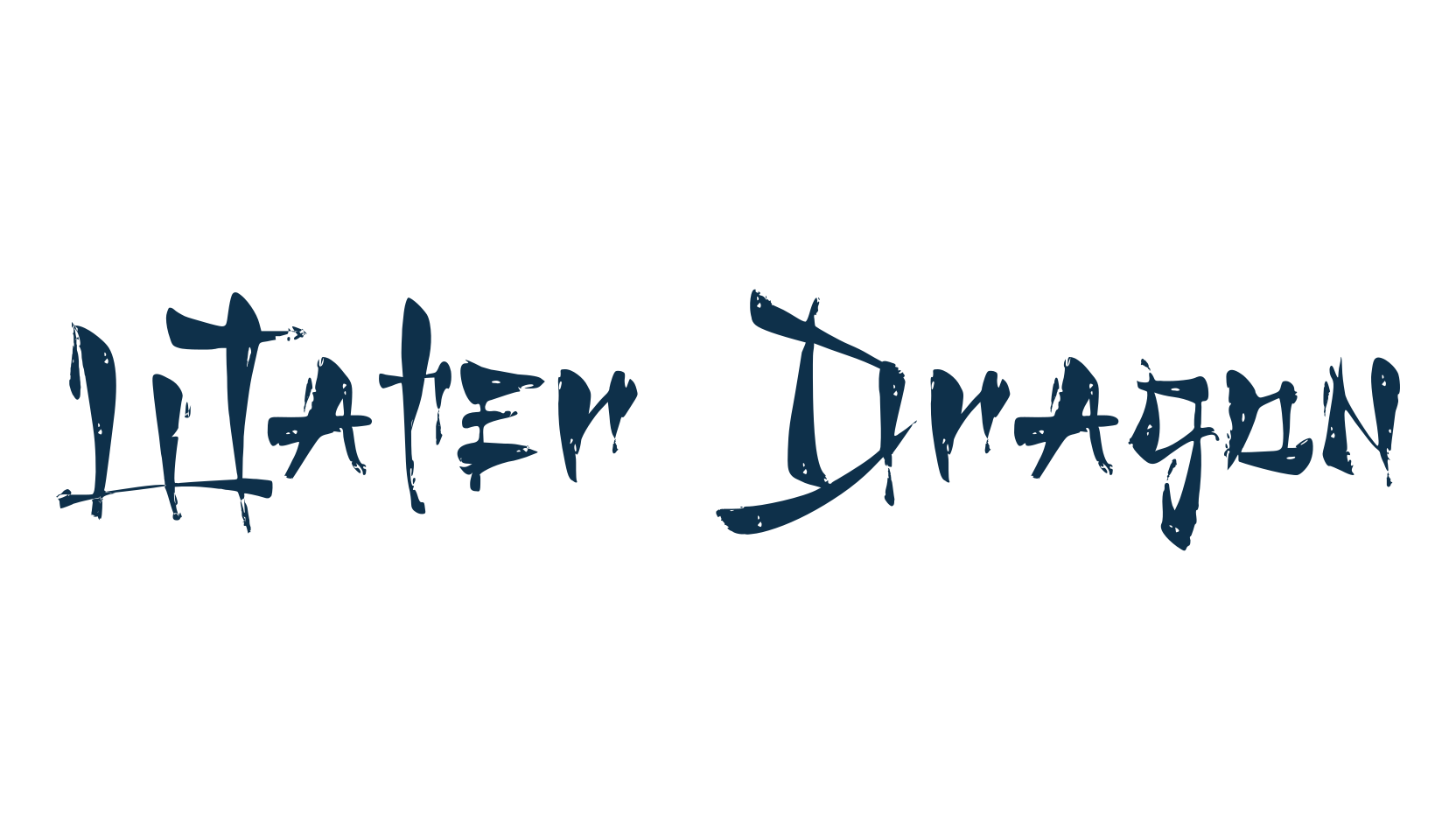 Water Dragon, foreign look chinese, jpn font preview