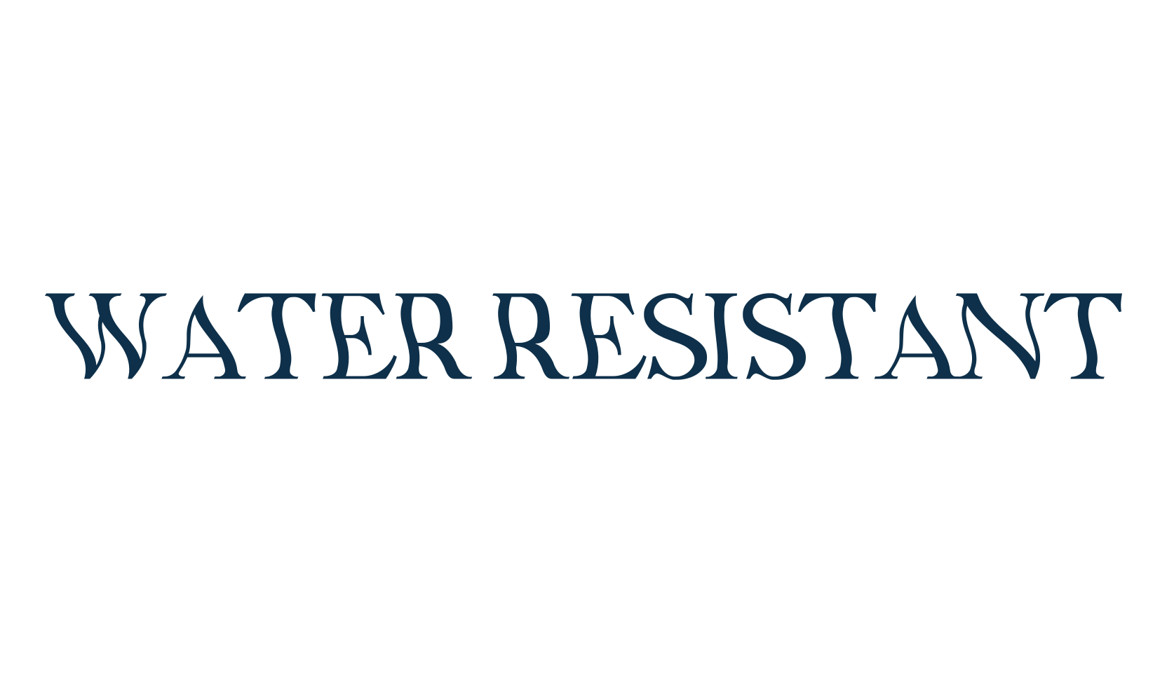 Water Resistant, distorted font preview