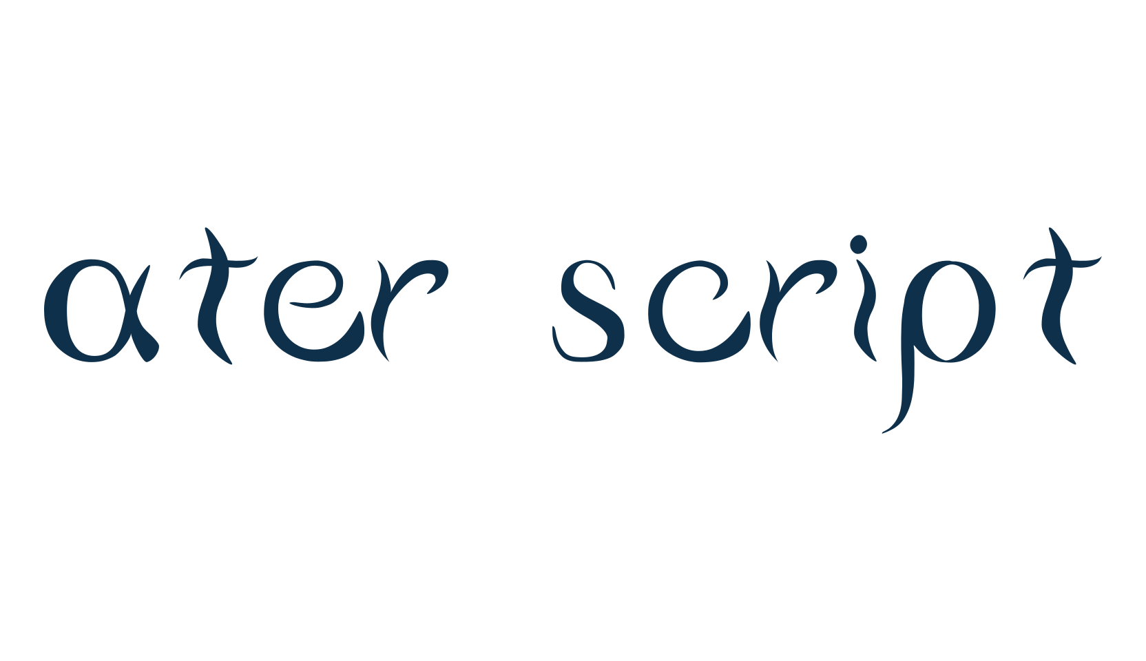 Water script, fancy various decorative script calligraphy font preview