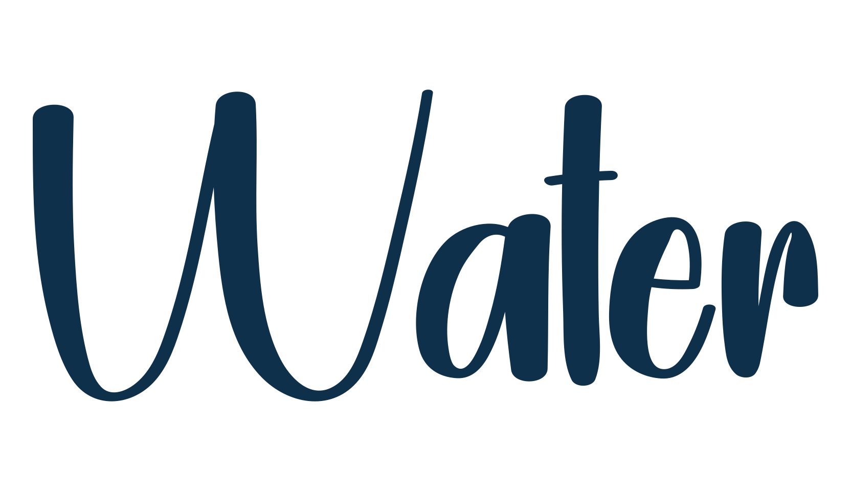 Water, fancy various decorative script calligraphy font preview