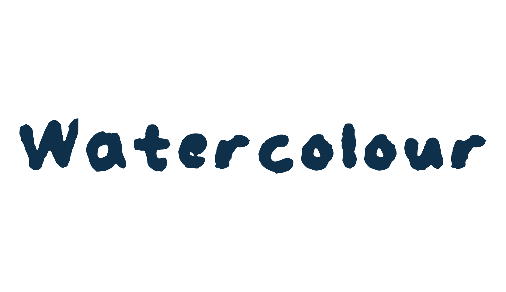 Watercolour, script brush fancy decorative calligraphy font preview