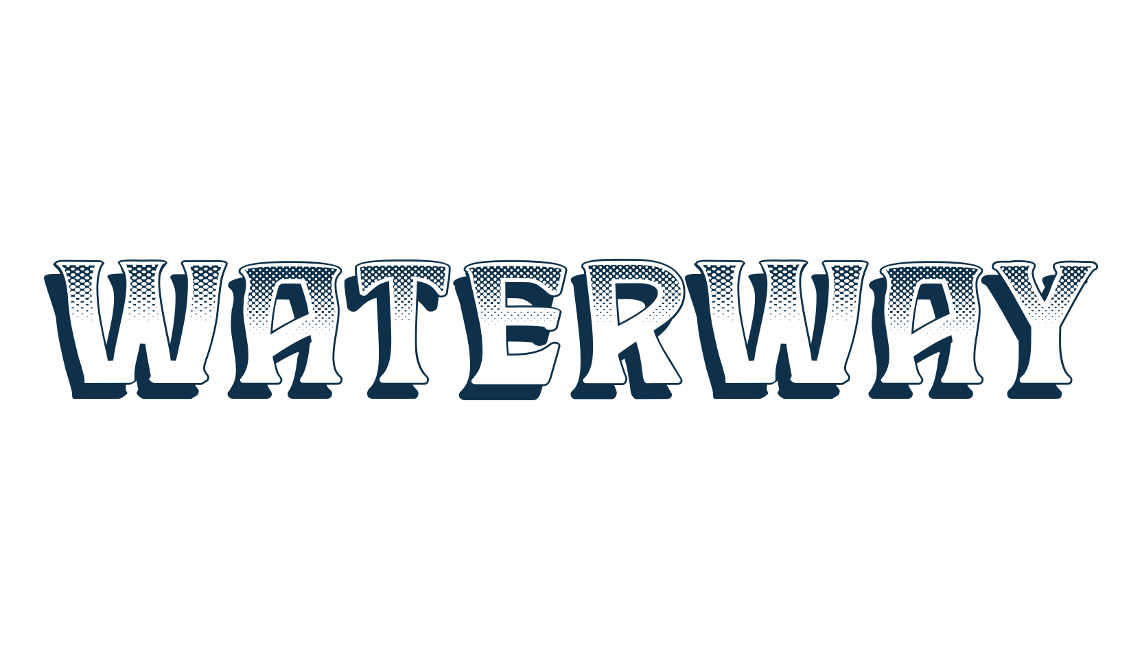 Waterway, fancy retro decorative font preview