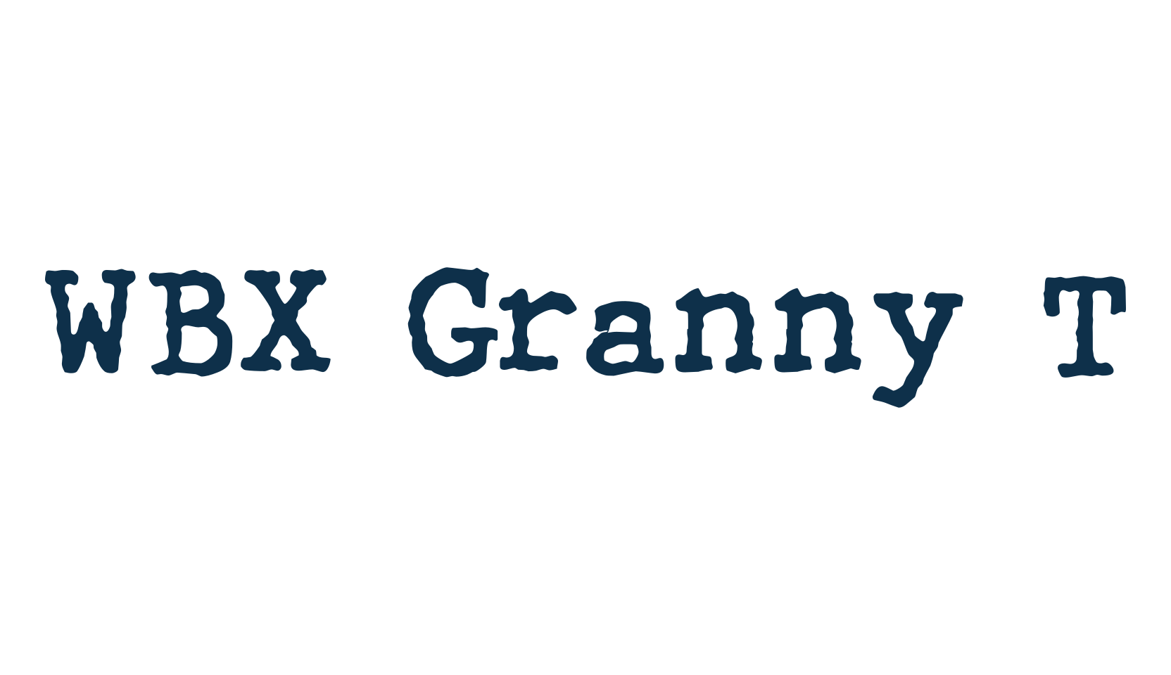 WBX Granny T, typewriter font preview