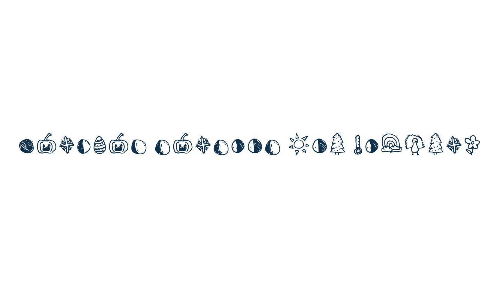 Weather Seasons And Holiday, fancy decorative font preview