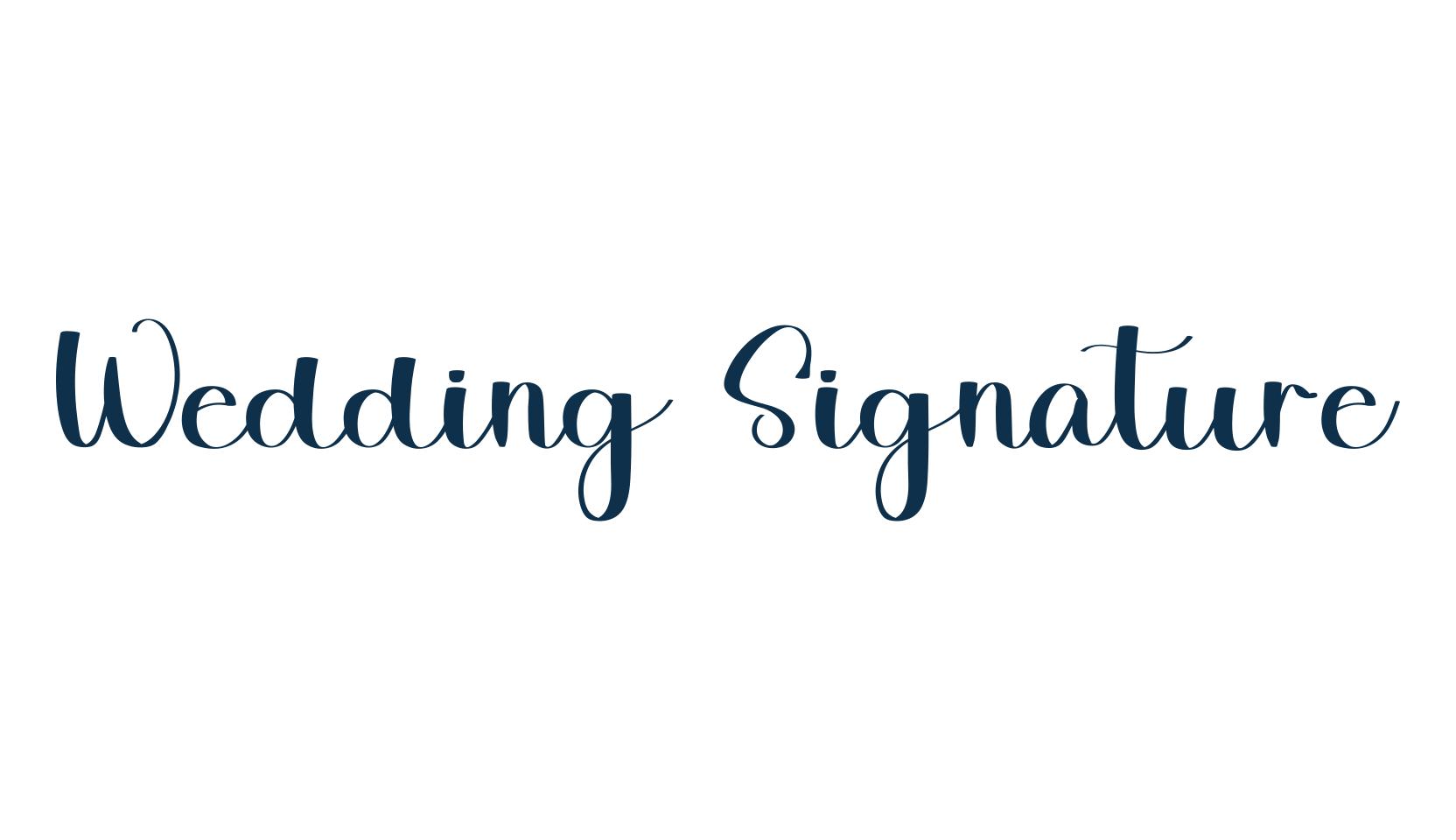 Wedding Signature, various font preview