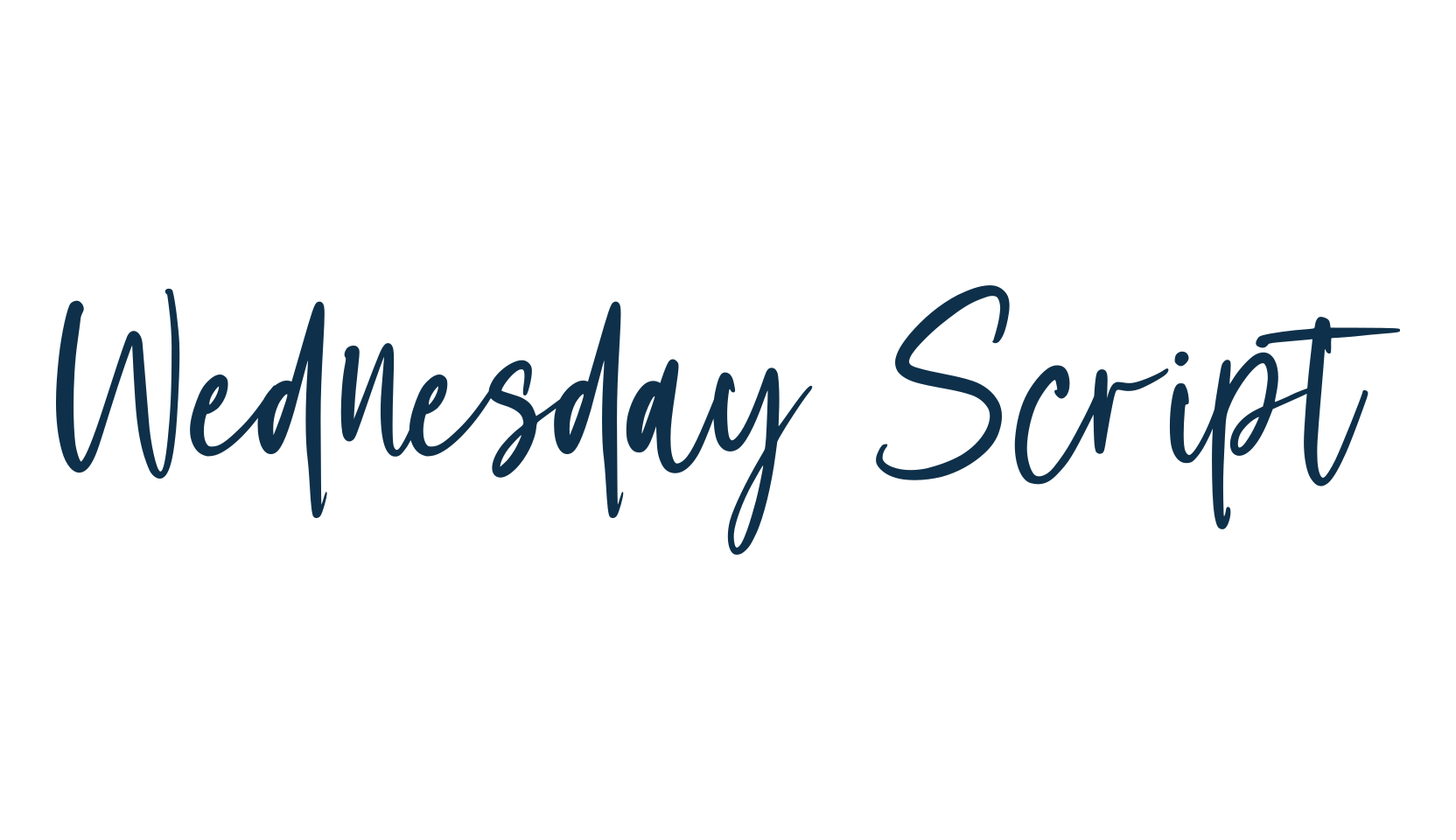 Wednesday Script, handwriting font preview