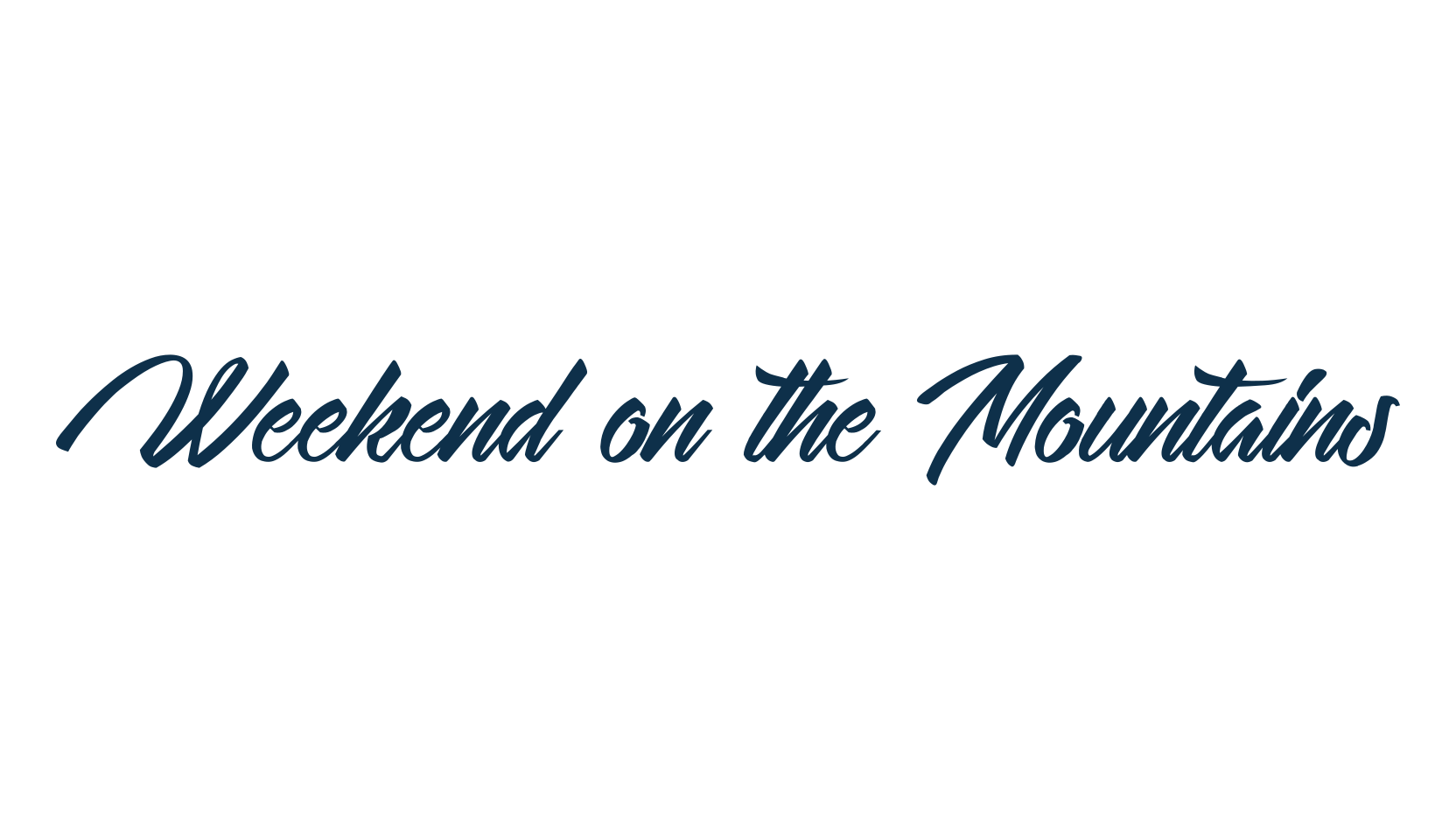 Weekend on the Mountains, script brush fancy decorative calligraphy font preview