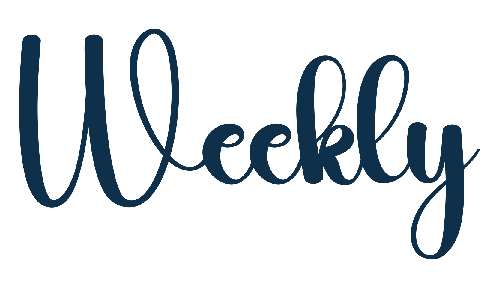 Weekly, fancy various decorative script calligraphy font preview