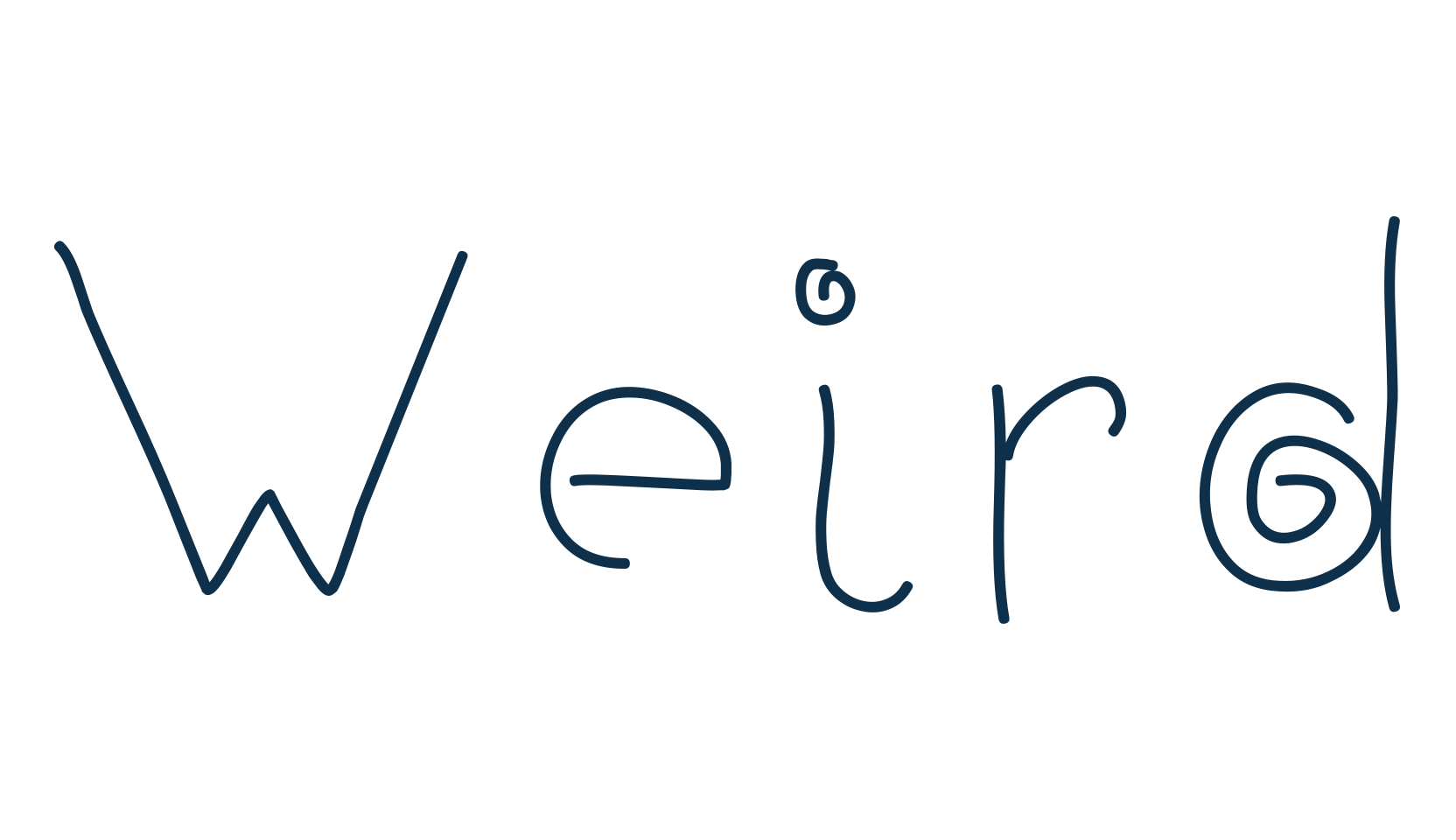 Weird (weird), curly font preview