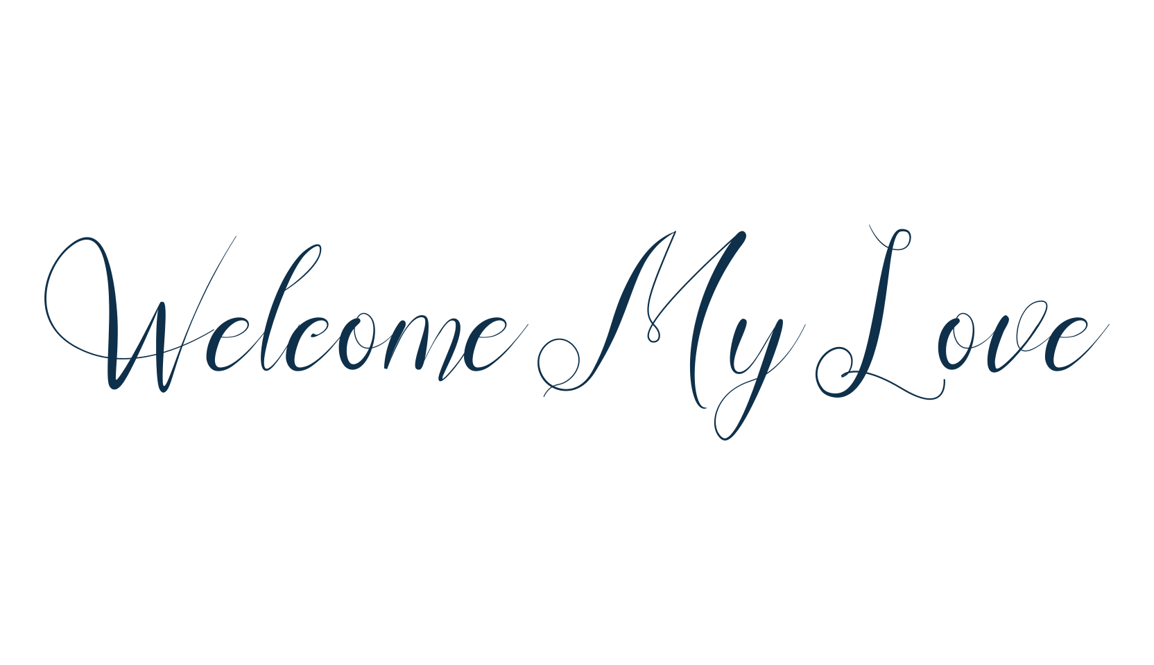 Welcome My Love, script calligraphy fancy decorative font preview