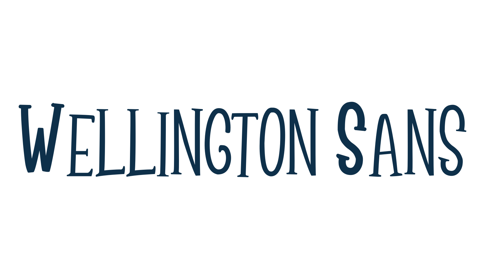Wellington Sans, fancy cartoon decorative font preview
