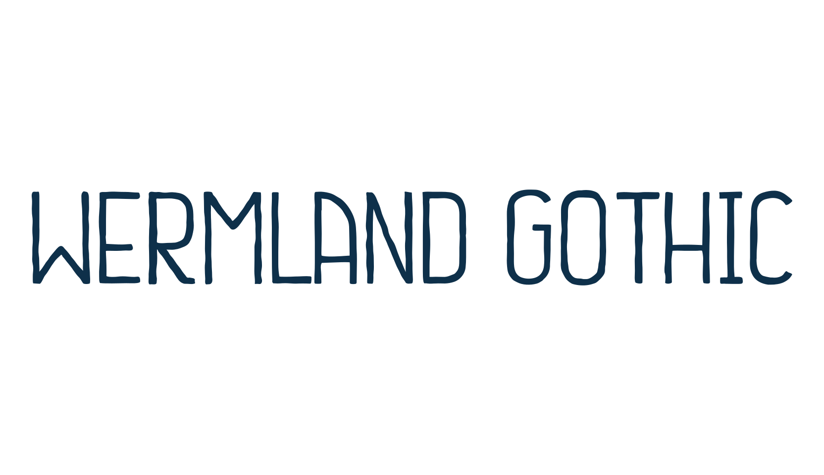 Wermland Gothic, eroded font preview