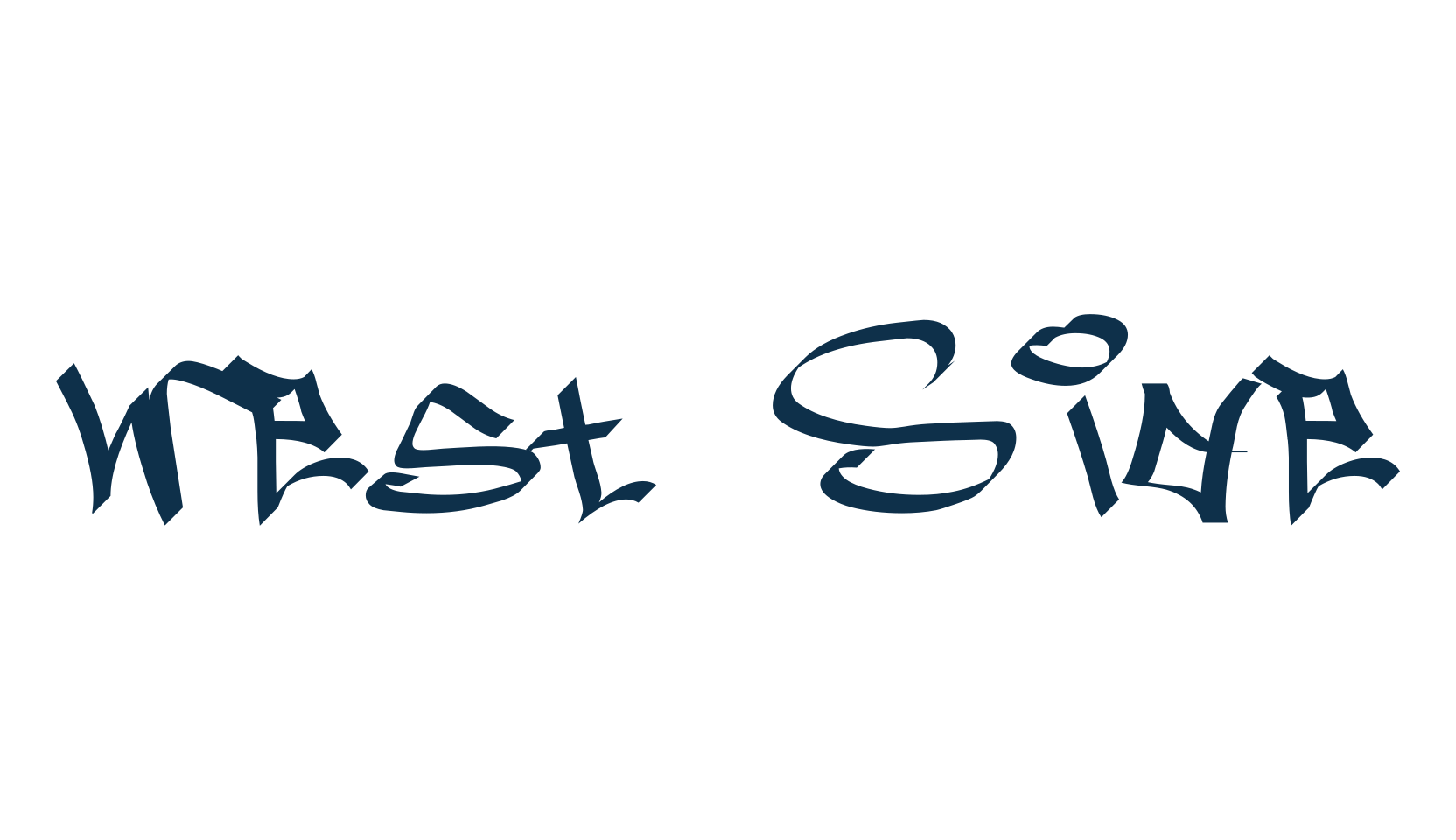 West Side (west-side), script graffiti fancy decorative calligraphy font preview