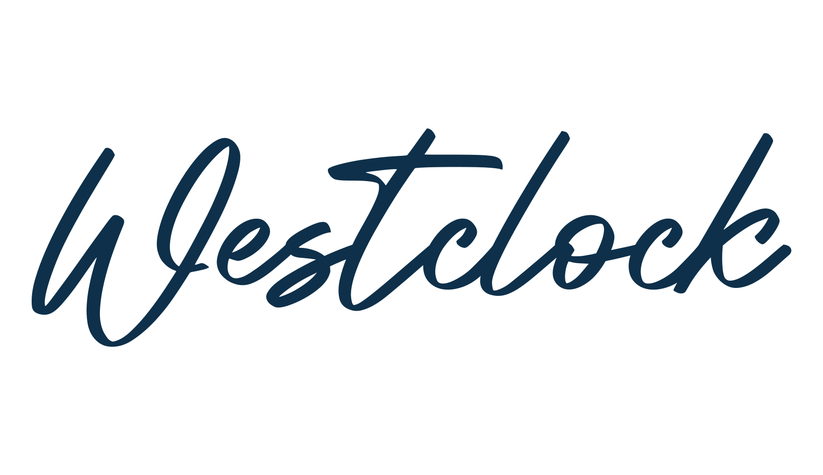 Westclock, script handwritten fancy decorative calligraphy font preview