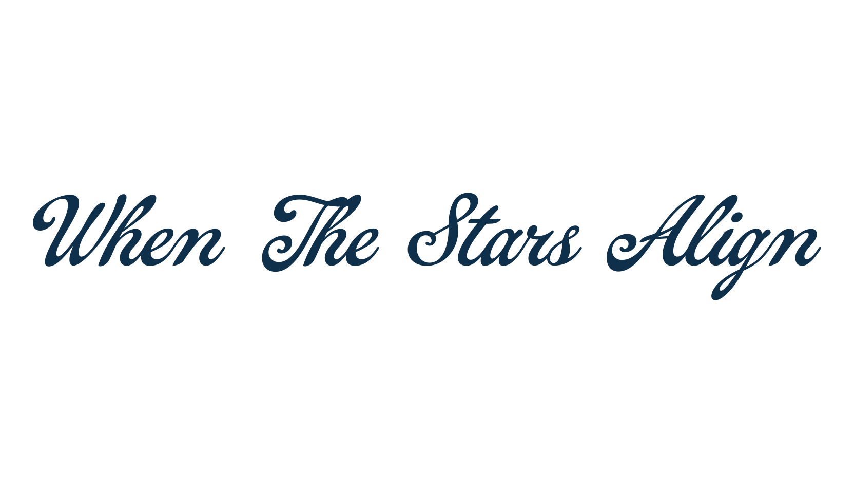 When The Stars Align, fancy old school decorative script calligraphy font preview