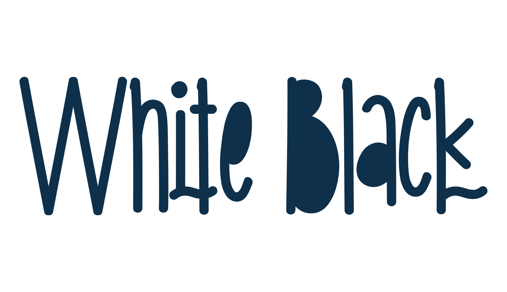 White Black, various font preview