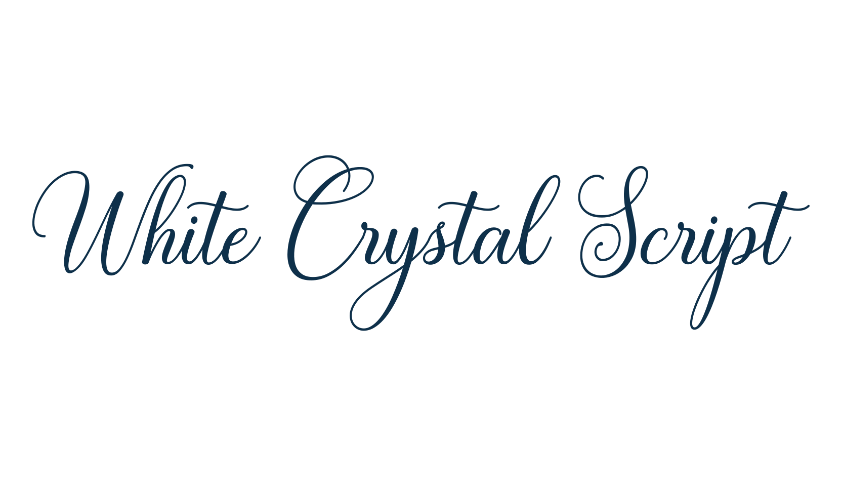 White Crystal Script, script calligraphy fancy decorative font preview