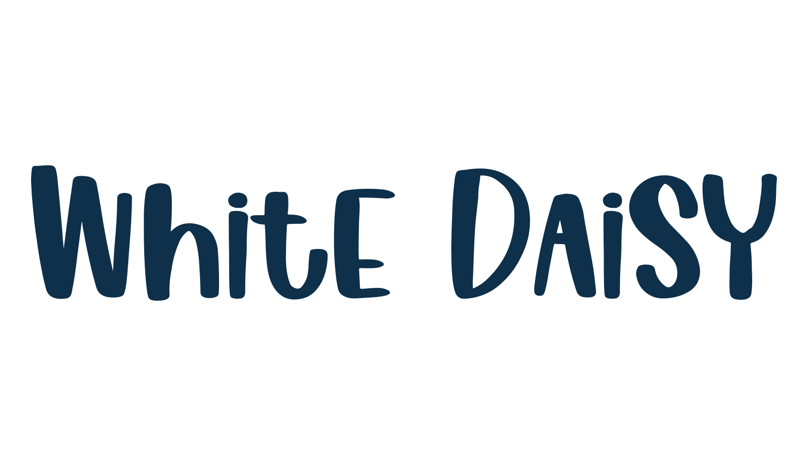 White Daisy, cartoon font preview