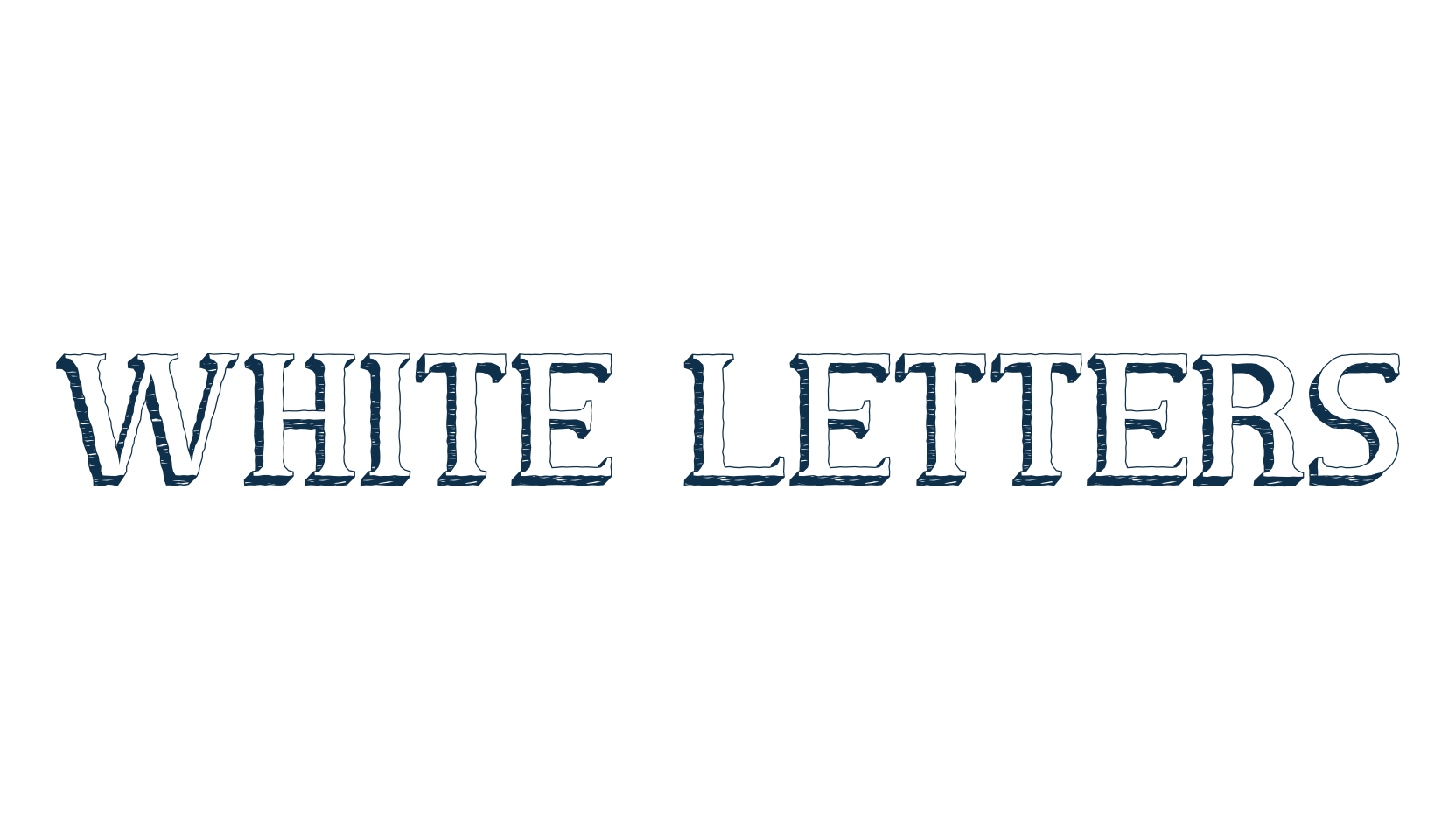 White Letters, fancy eroded decorative font preview