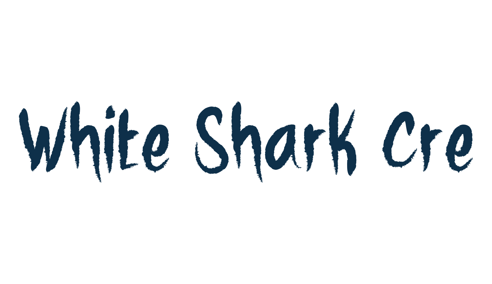 White Shark Cre, script brush fancy decorative calligraphy font preview