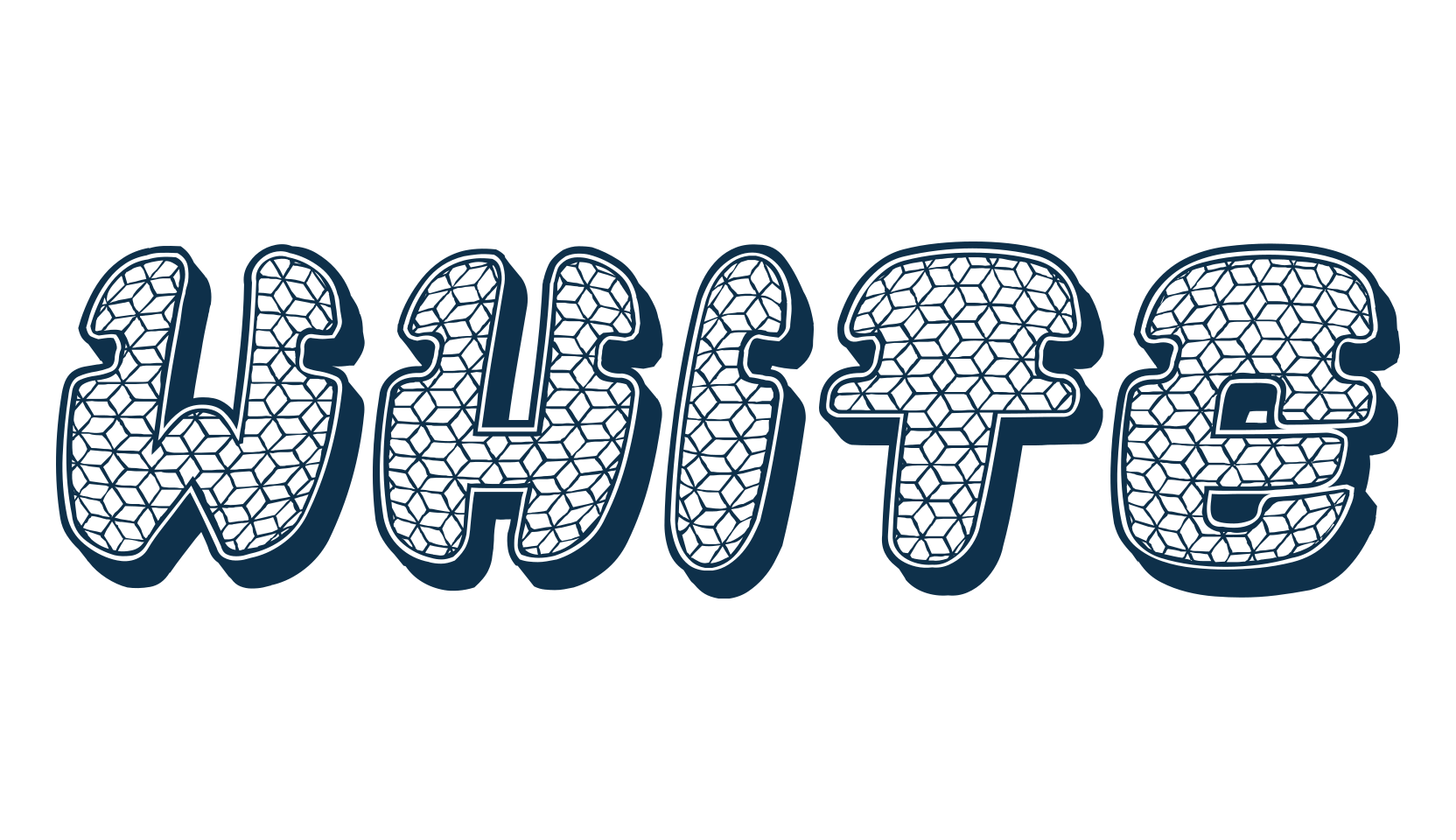White, various font preview
