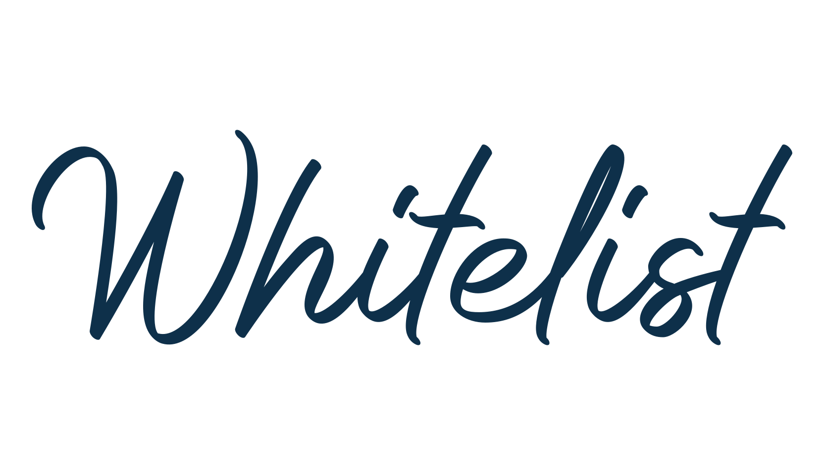 Whitelist, script handwritten fancy decorative calligraphy font preview