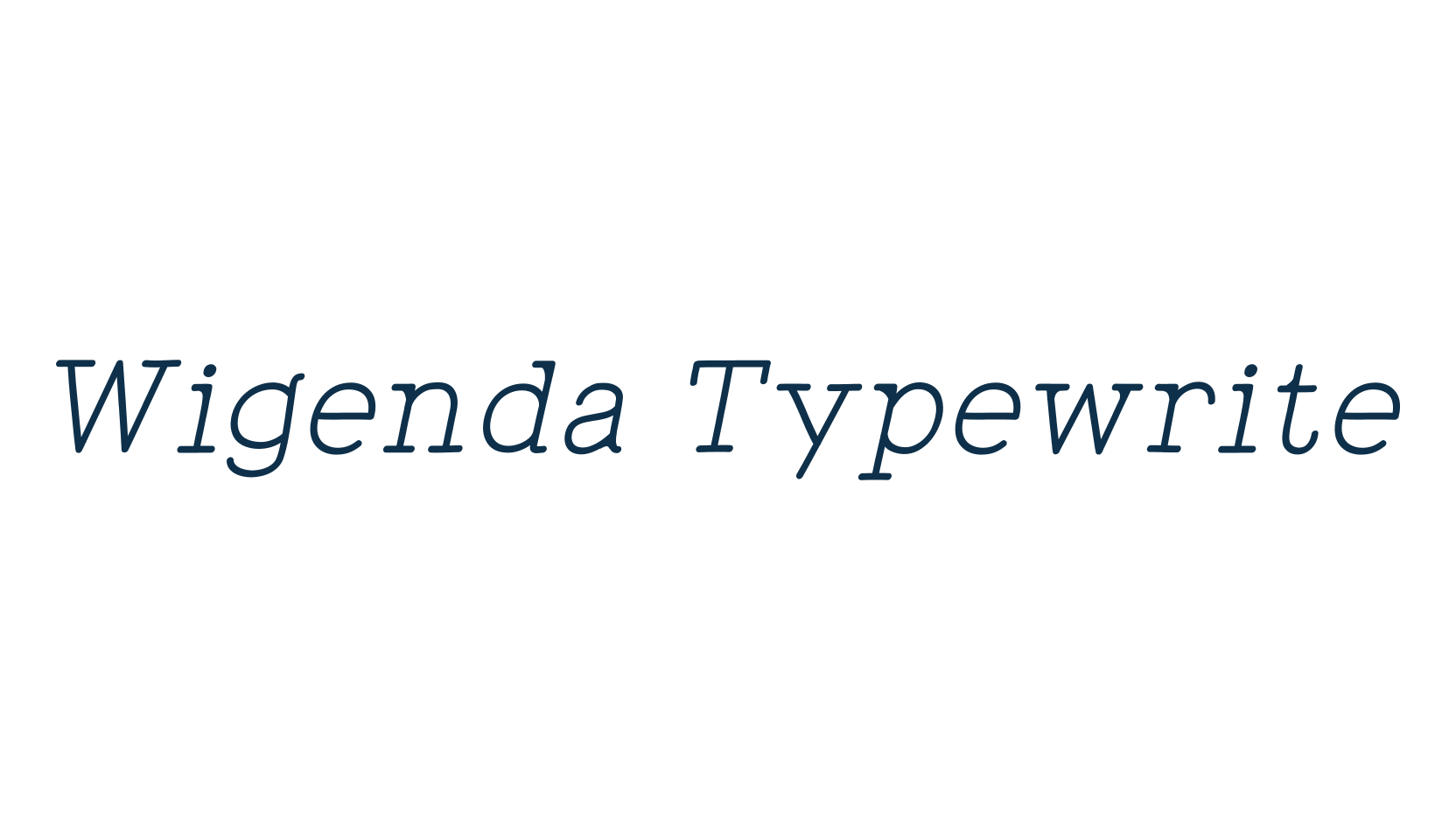 Wigenda Typewrite, fancy typewriter decorative font preview