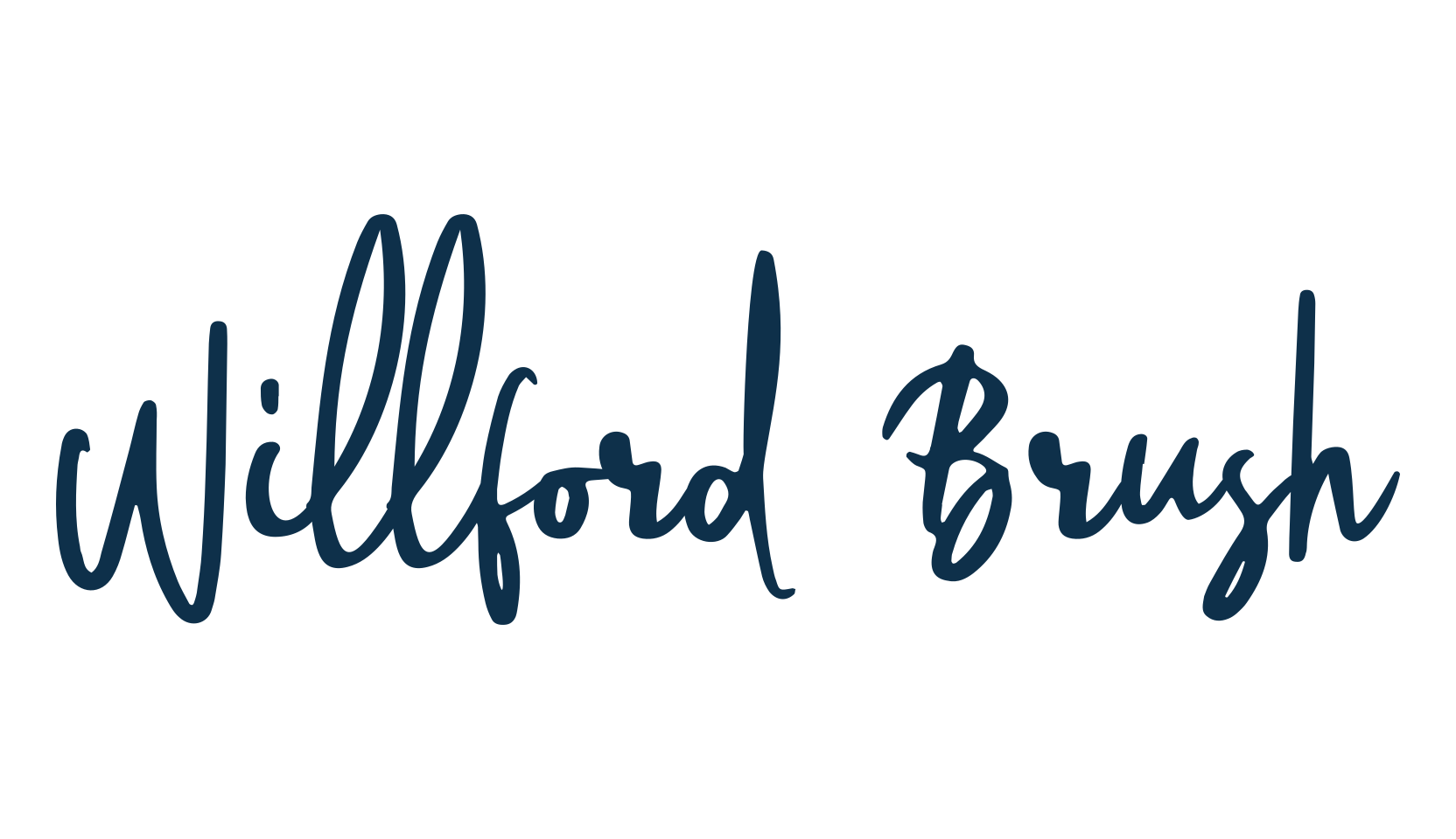 Willford Brush, script handwritten fancy decorative calligraphy font preview